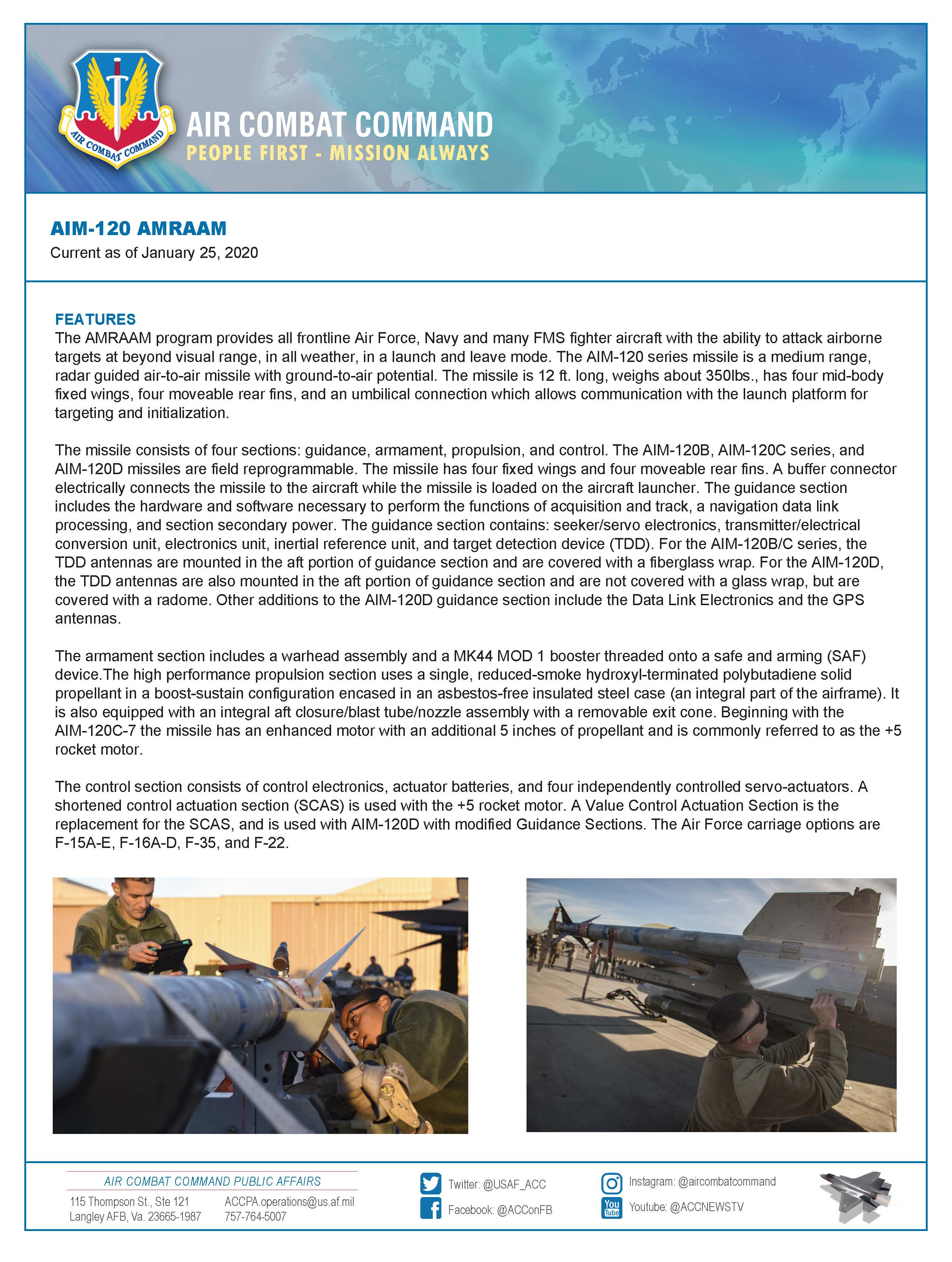 AIM-120 AMRAAM Fact Sheet