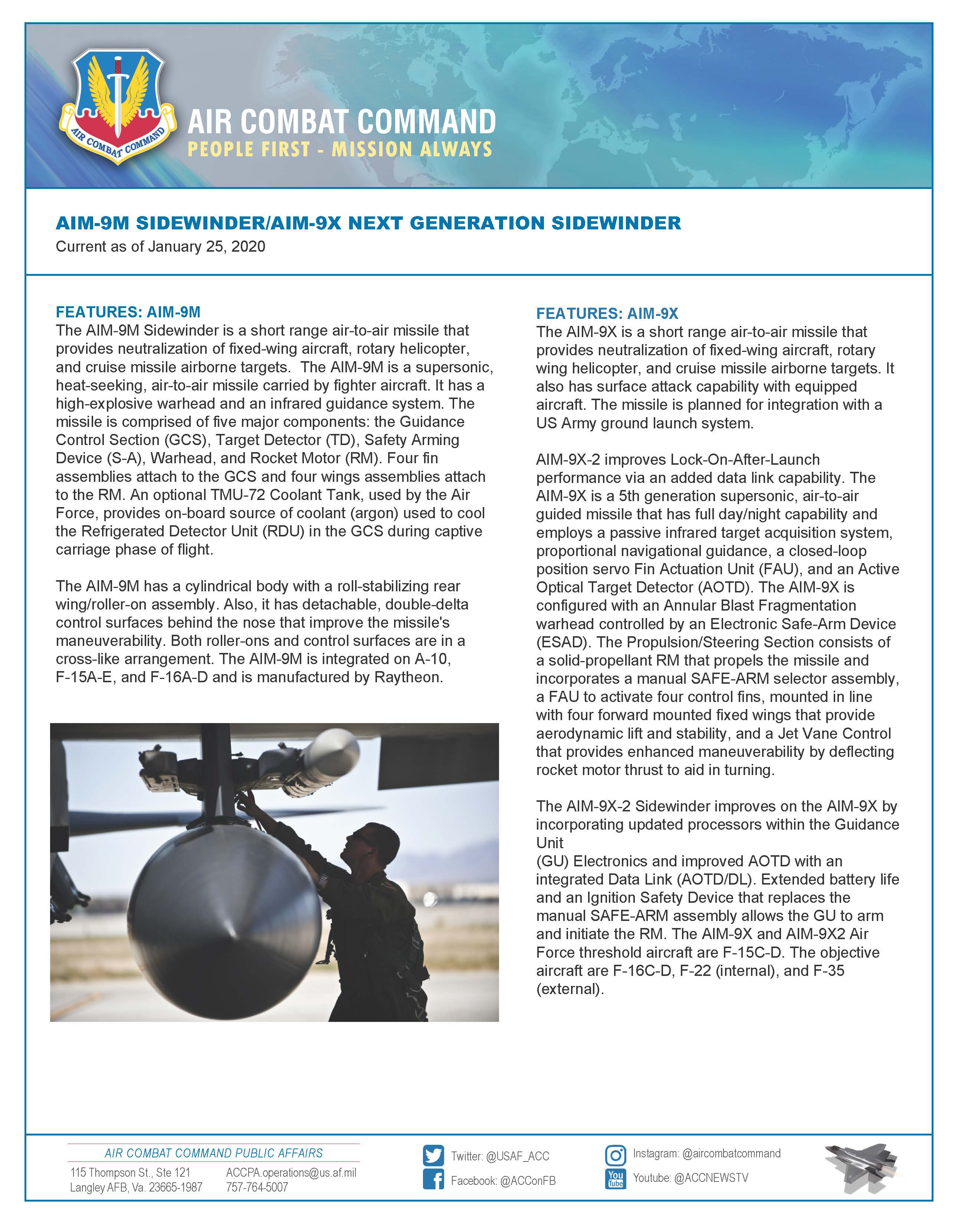 AIM-9 Sidewinder Fact Sheet